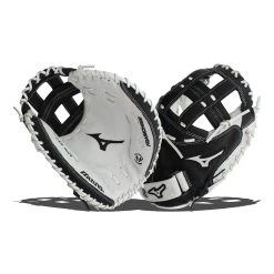 Discount 🧨 Mizuno Franchise 34" Fastpitch Softball Catcher's Mitt: GXS90F4 Black, White ⌛