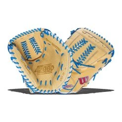Cheap ๐ฅฐ Wilson A2000 Aubree Munro SuperSkin AM1 Spin Control 34" Fastpitch Softball Catcher's Mitt: WBW10043634 Blue, Red, Tan ๐