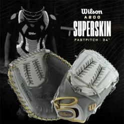 Budget ✨ Wilson A2000 SuperSkin 34" Fastpitch Softball Catcher's Mitt: WTA20RF19CM34SS Grey, White 🔔 -Deals glovegear Store 1c86 12 20 wilson a2000 superskin 34 fastpitch softball catchers mitt wta20rf19cm34ss 30522 30523 m