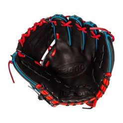 Cheap 🎁 Wilson A2000 SuperSkin PFX2 11" Baseball Glove: WBW10039711 Black, Blue, Red ⌛