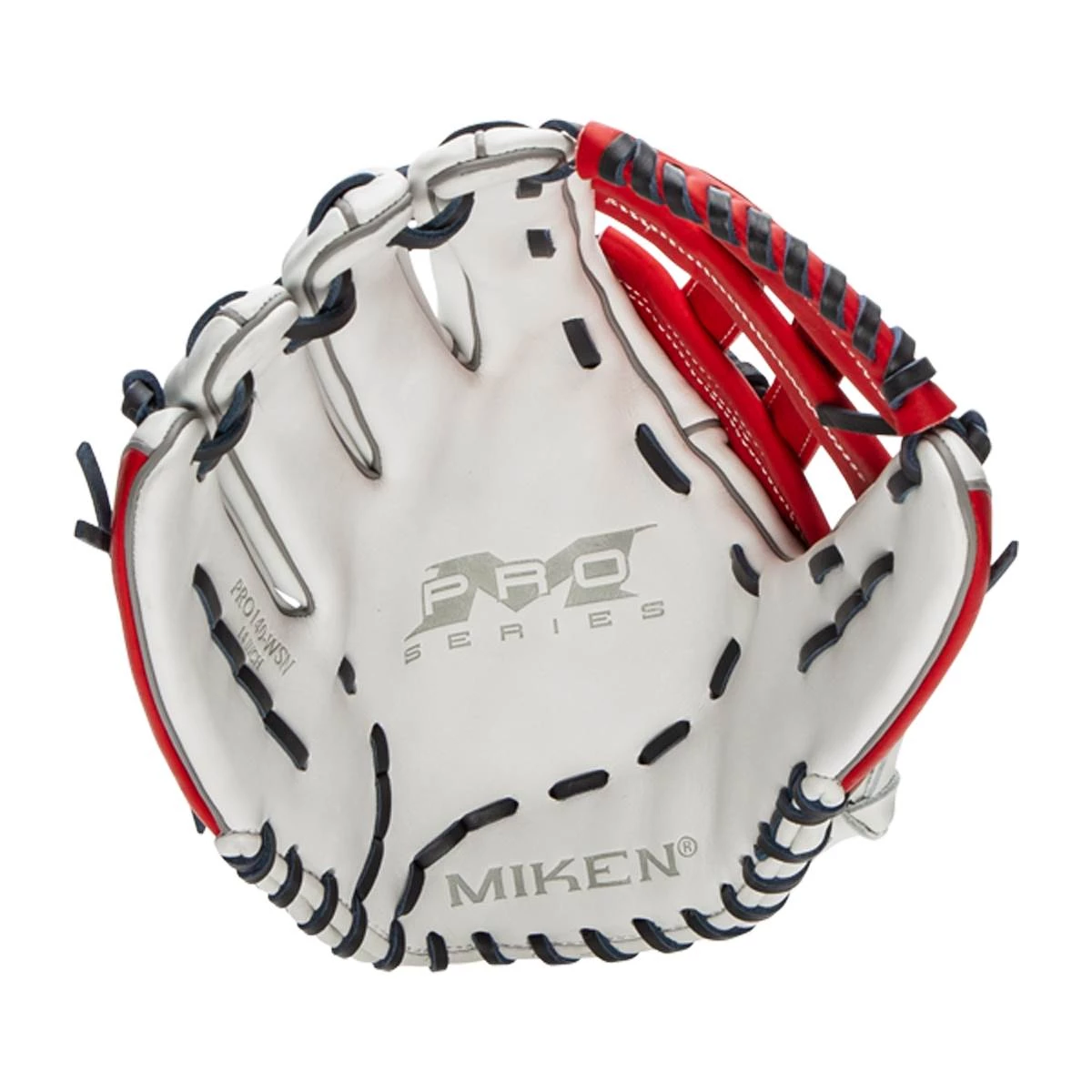 New 😉 Miken 14" Pro Series Slow Pitch Softball Glove: PRO140-WSN Grey, Blue, Red ✔️ 6 New 😉 Miken 14" Pro Series Slow Pitch Softball Glove: PRO140-WSN Grey, Blue, Red ✔️ - Image 6