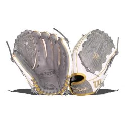 Deals ✔️ Wilson A2000 SuperSkin V125 12.5" Fastpitch Softball Glove: WBW100214125 Gold, Grey, White ❤️