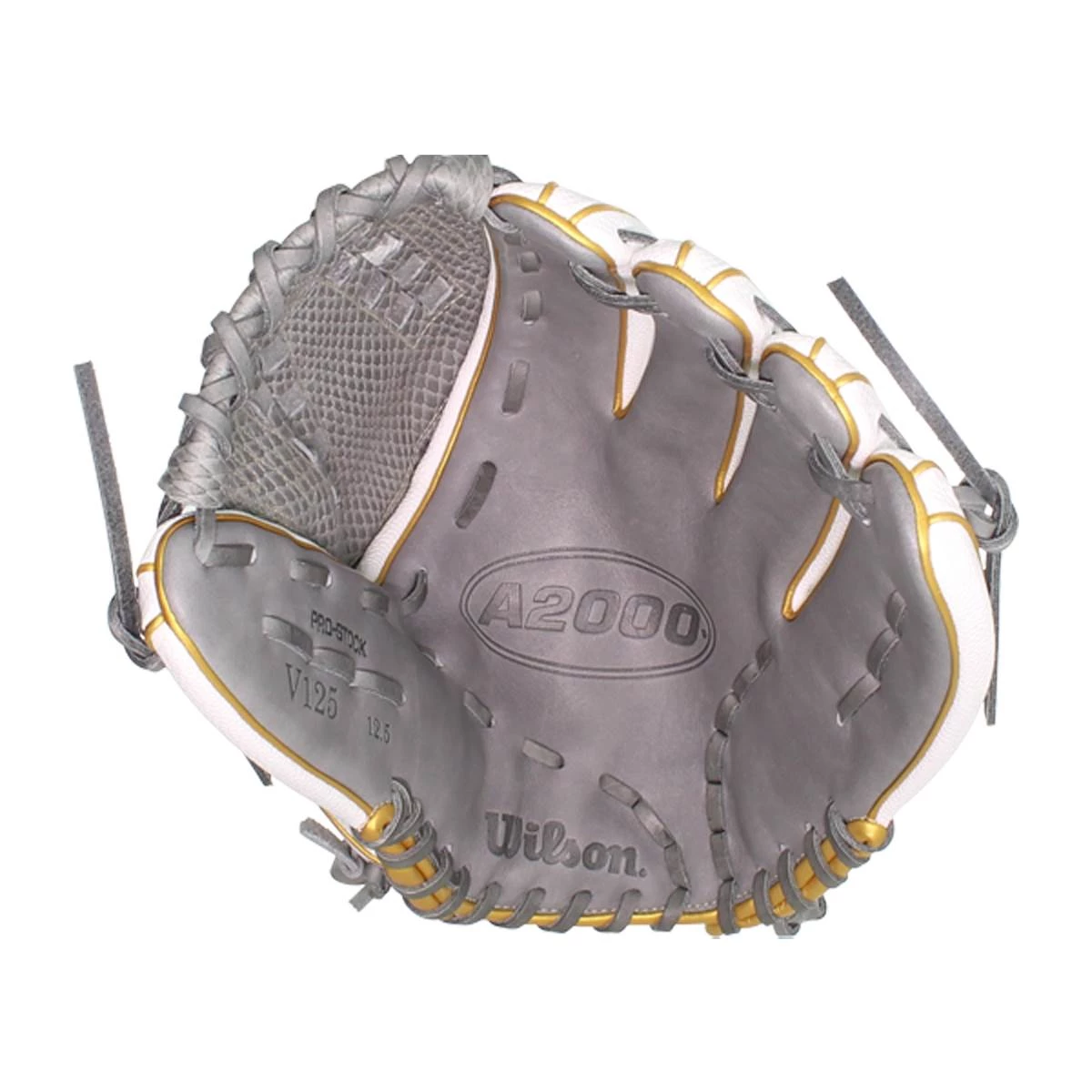 Deals ✔️ Wilson A2000 SuperSkin V125 12.5" Fastpitch Softball Glove: WBW100214125 Gold, Grey, White ❤️ 6 Deals ✔️ Wilson A2000 SuperSkin V125 12.5" Fastpitch Softball Glove: WBW100214125 Gold, Grey, White ❤️ - Image 6