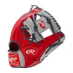Best Pirce ❤️ Rawlings HOH Mark of a Pro 11.5" Baseball Glove: SP204-2SG Grey, Navy, Red ⭐ -Deals glovegear Store 55b1 12 21 rawlings hoh mark of a pro 11 5 baseball glove sp204 2sg 34312 3 l