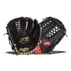 New 🤩 Rawlings R9 11.75" Baseball Glove: R9205-4BG Black, Gold ✨