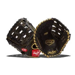 Wholesale 🧨 Rawlings R9 12.5" Baseball First Base Mitt: R9FM18BG Black, Gold 🎁