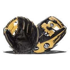 Coupon 🌟 Wilson A500 Siren 11.5" Youth Fastpitch Softball Glove: WBW100419115 Black, Tan ❤️
