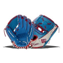 Coupon 😍 Wilson A2000 Kelsey Stewart Spin Control KS7 12" Fastpitch Softball Glove: WBW10043512 Blue, Red, White ✔️
