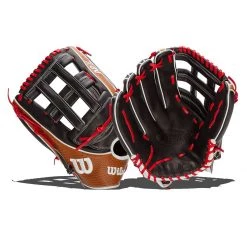 Hot Sale 🤩 Wilson A2K 12.75" SuperSkin Baseball Glove: WBW1000691275 Black, Red, Tan ✨
