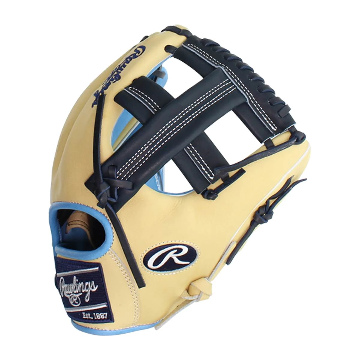 Outlet ⌛ Rawlings Heart of the Hide 11.5" Baseball Glove: PRO204-20CB Blue, Tan ⭐ 3 Outlet ⌛ Rawlings Heart of the Hide 11.5" Baseball Glove: PRO204-20CB Blue, Tan ⭐ - Image 3