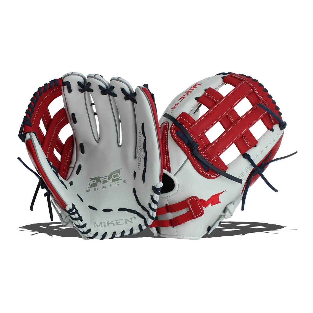 New 😉 Miken 14" Pro Series Slow Pitch Softball Glove: PRO140-WSN Grey, Blue, Red ✔️ 14 New 😉 Miken 14" Pro Series Slow Pitch Softball Glove: PRO140-WSN Grey, Blue, Red ✔️ - Image 14