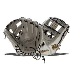 Outlet ⌛ Wilson A2000 H75 11.75" Fastpitch Softball Glove: WBW1004371175 Grey, White, Gold 🌟