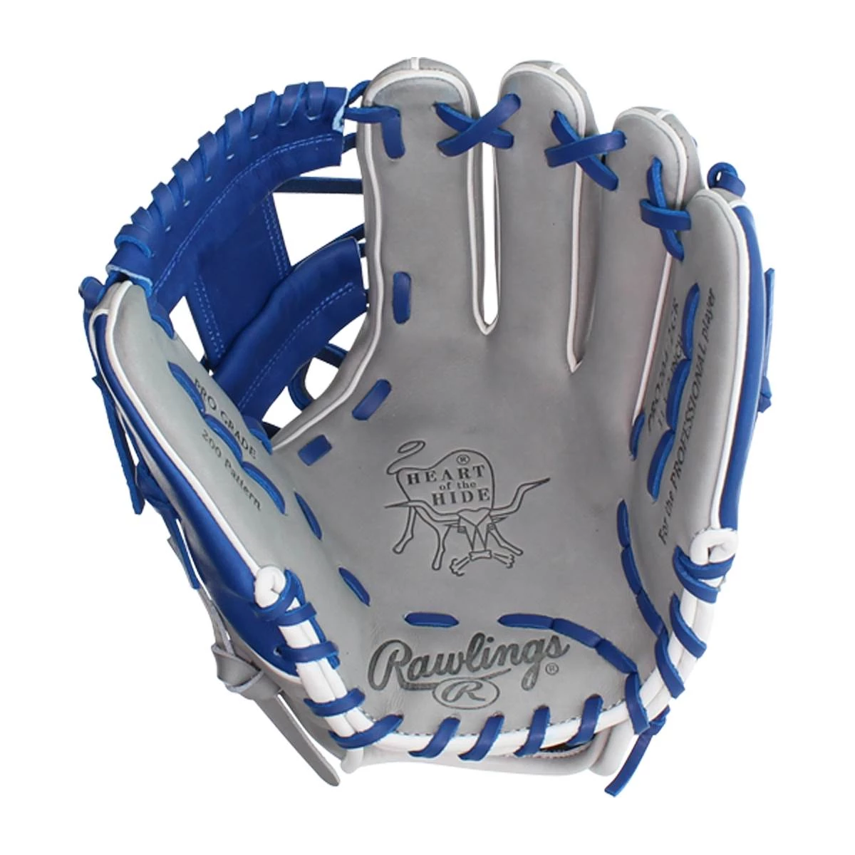 Budget π Rawlings Heart of the Hide 11.5" Baseball Glove: PRO204-2GR Blue, Grey π 2 Budget π Rawlings Heart of the Hide 11.5" Baseball Glove: PRO204-2GR Blue, Grey π - Image 2