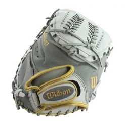 Budget ✨ Wilson A2000 SuperSkin 34" Fastpitch Softball Catcher's Mitt: WTA20RF19CM34SS Grey, White 🔔 -Deals glovegear Store b979 08 18 30522 6 m