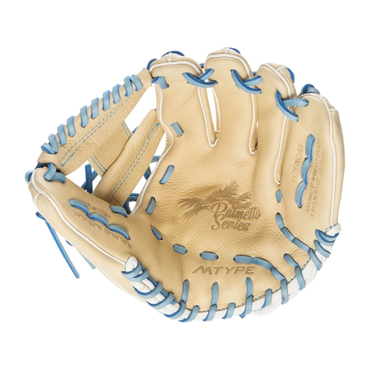 Hot Sale ๐งจ Marucci Palmetto Series 11.75" Fastpitch Softball Glove: MFGPLM1175FP Blue, Tan ๐ 2 Hot Sale ๐งจ Marucci Palmetto Series 11.75" Fastpitch Softball Glove: MFGPLM1175FP Blue, Tan ๐ - Image 2