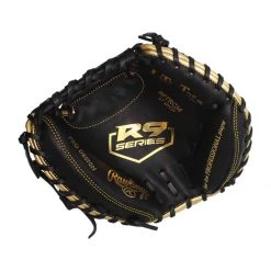 Best Sale 🤩 Rawlings R9 27" Baseball Training Catcher's Mitt: R9TRCM Black, Gold 😍 -Deals glovegear Store cca7 11 20 rawlings r9 27 baseball training catchers mitt r9trcm 33544 6 l