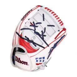 Wholesale ⌛ Wilson A2000 Monica Abbott 12.25" Fastpitch Softball Glove: WBW1002421225 Red, White ✔️