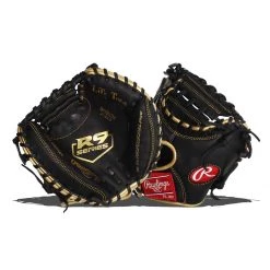 Best Sale 🤩 Rawlings R9 27" Baseball Training Catcher's Mitt: R9TRCM Black, Gold 😍