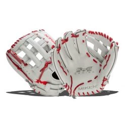 Top 10 ⭐ Miken Pro Series 13.5" Slow Pitch Softball Glove: PRO135-WS Red, White 🥰
