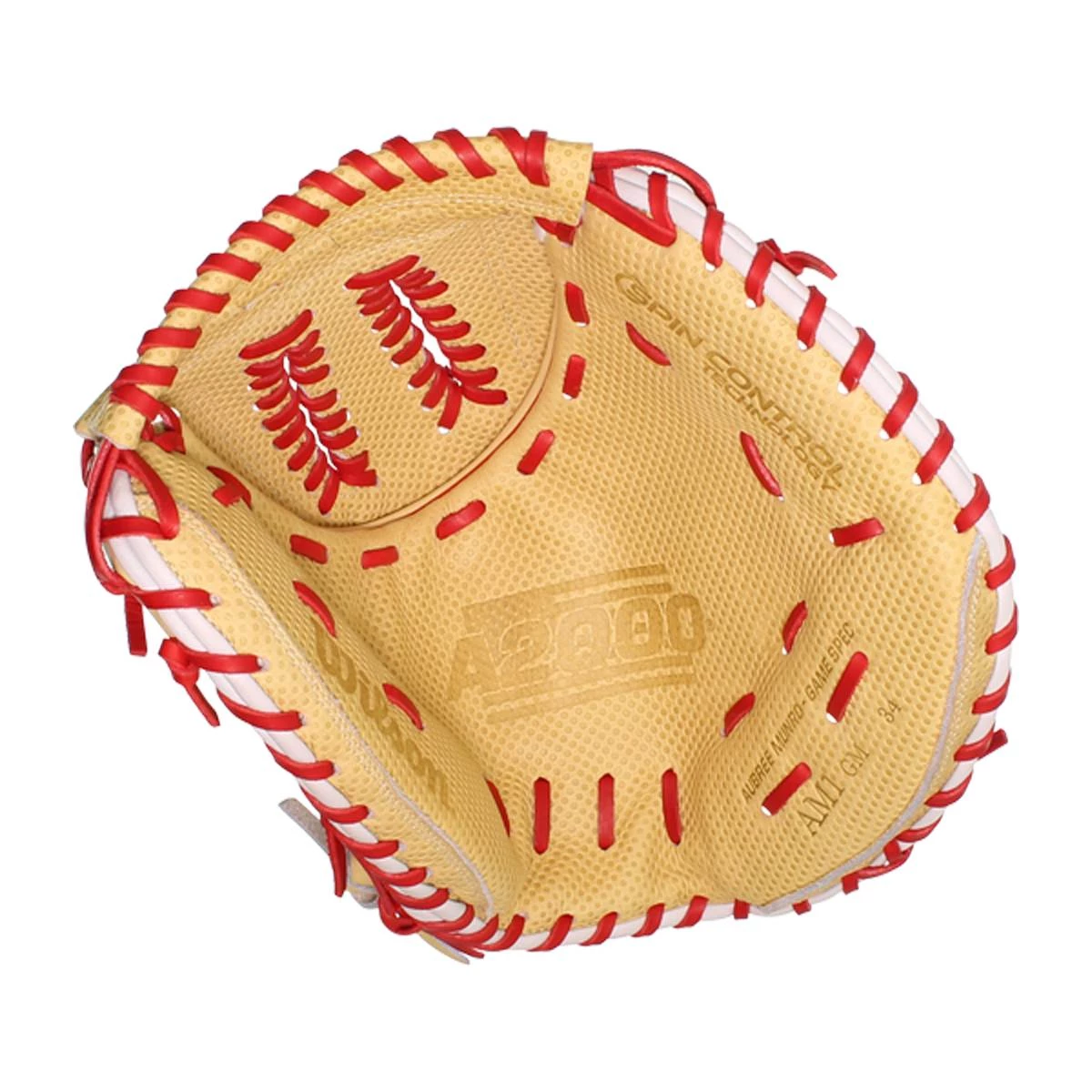 Promo 🌟 Wilson A2000 Aubree Munro Super SnakeSkin AM1 Spin Control 34" Fastpitch Softball Catcher's Mitt: WBW10024434 Tan ⌛ 6 Promo 🌟 Wilson A2000 Aubree Munro Super SnakeSkin AM1 Spin Control 34" Fastpitch Softball Catcher's Mitt: WBW10024434 Tan ⌛ - Image 6