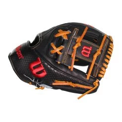 Hot Sale ✔️ Wilson A2K 11.5" SuperSkin Baseball Glove: WBW100059115 Black, Tan ✔️ -Deals glovegear Store dad3 07 20 wilson a2k 11 5 superskin baseball glove wbw100059115 33315 4 l