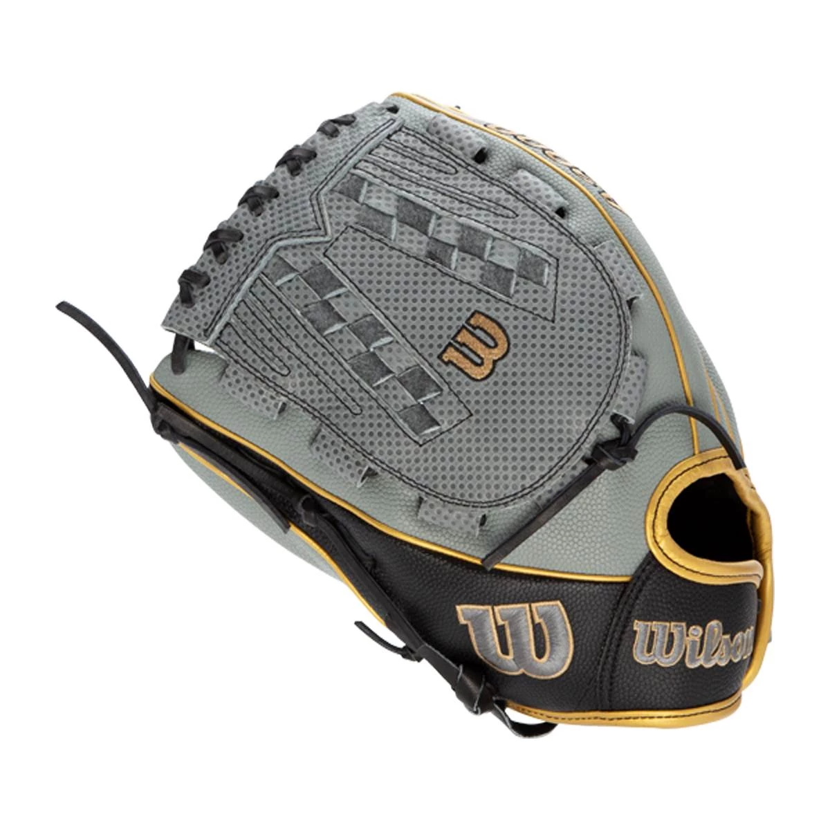 Outlet π Wilson A2000 SuperSkin V125 Spin Control 12.5" Fastpitch Softball Glove: WBW100441125 Black, Gold, Grey β€οΈ 2 Outlet π Wilson A2000 SuperSkin V125 Spin Control 12.5" Fastpitch Softball Glove: WBW100441125 Black, Gold, Grey β€οΈ - Image 2